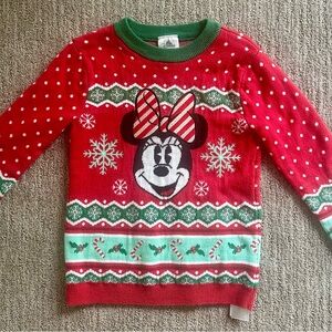Disney Kids Red and Green Minnie Sweater